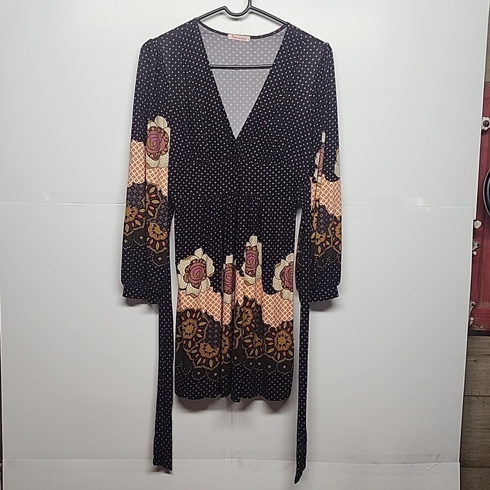 Fire Los Angeles boutique long sleeve, beautiful flowered, multi colored dress